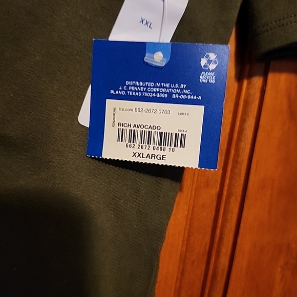 Arizona Jean Co XXL NWT Avocado Green Cotton Short Sleeve Top - Picture 9 of 10